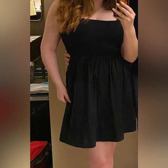 Mixed Media Flare Mini Dress - Dynamite 👗 - Picture 4 of 5